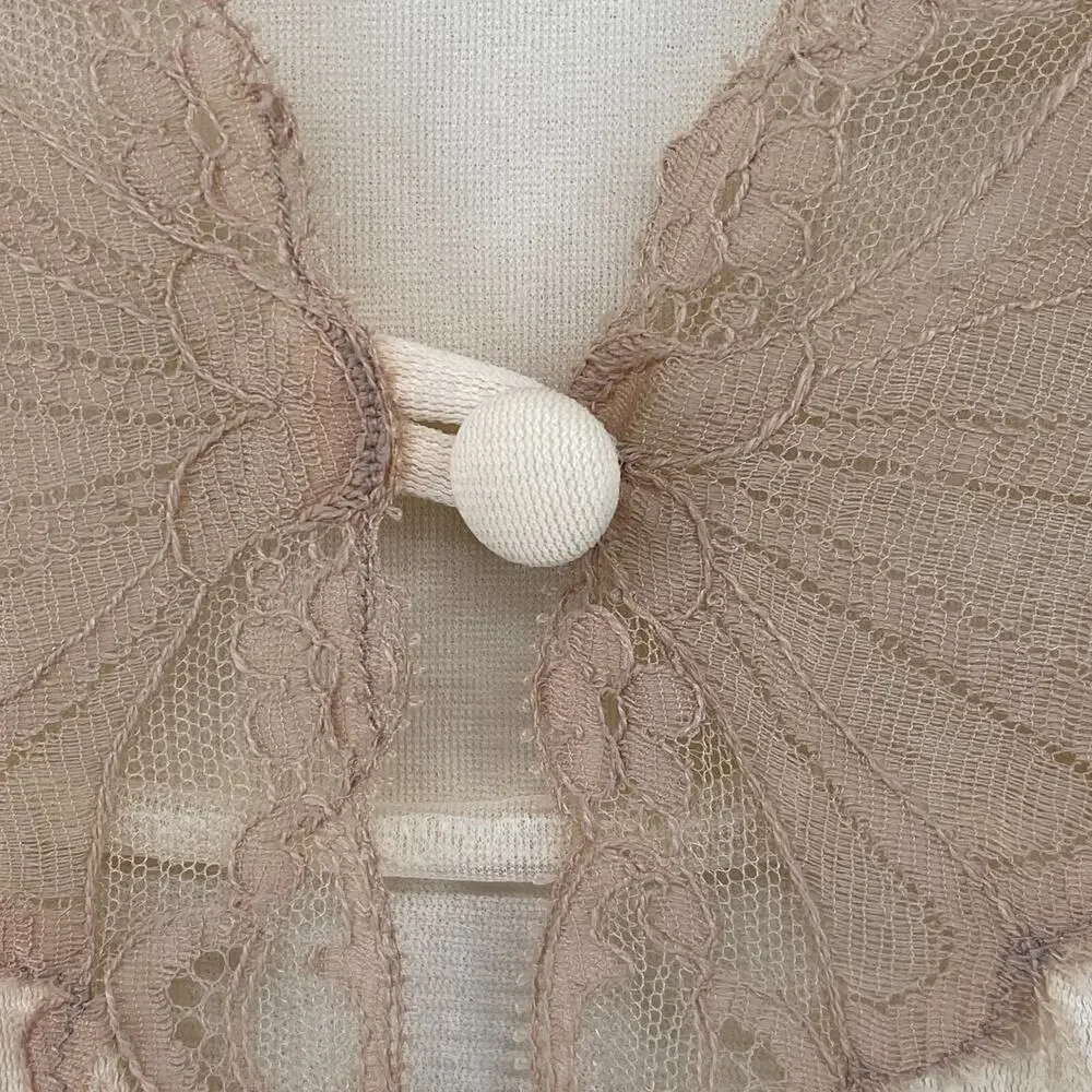 EMILIO PUCCI FORMFIT ROGERS Nightgown S 10-12 Lace Trim Sleeveless Ivory USA VTG